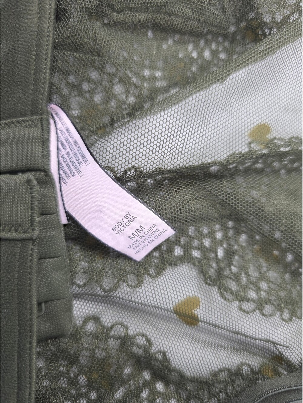 Victorias Secret medium Sage Green Sheer Bralette Bra Top Tank - Picture 3 of 3
